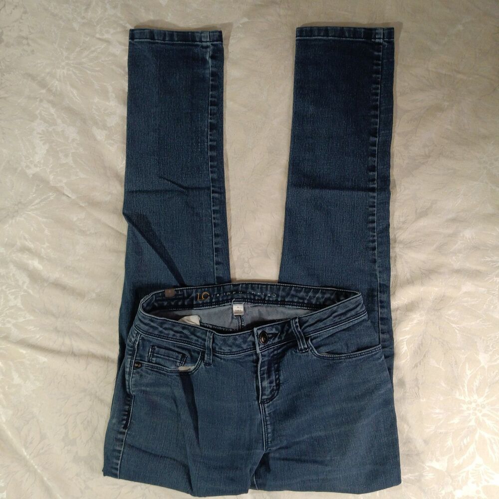 Lauren Conrad Jeans Womens 6 Blue Darkwash Stretch Skinny Lowrise Denim 5 Pocket